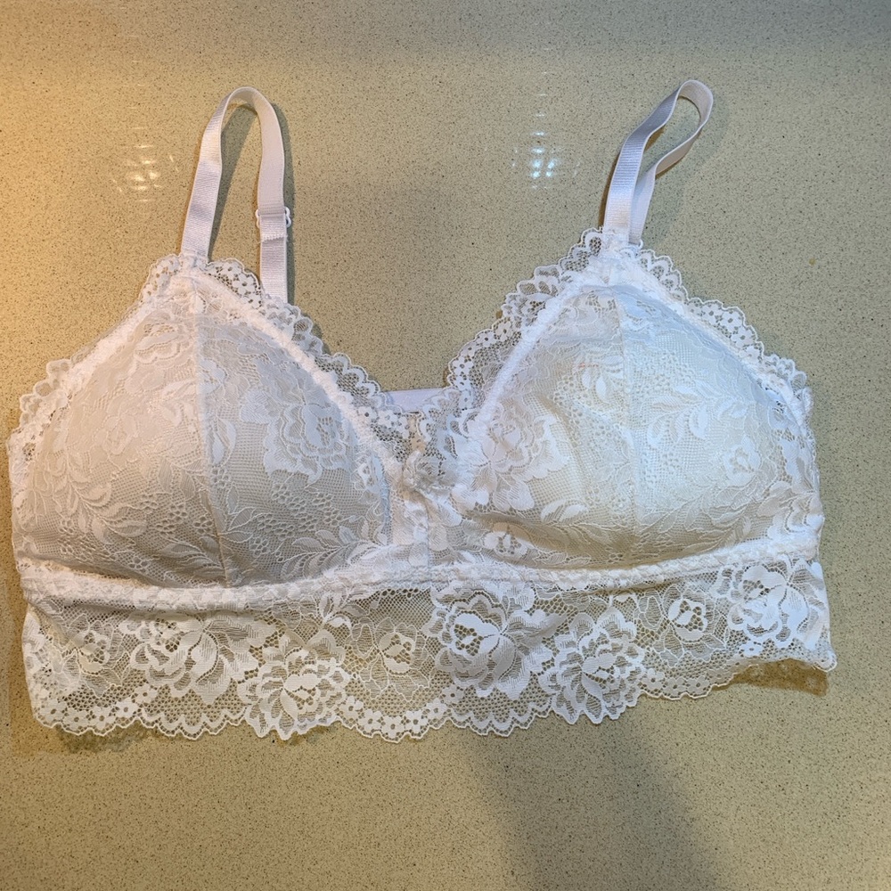 LAURA ASHLEY Lace Bralette - White